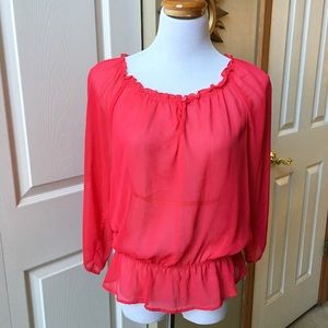 Red Peasant Blouse